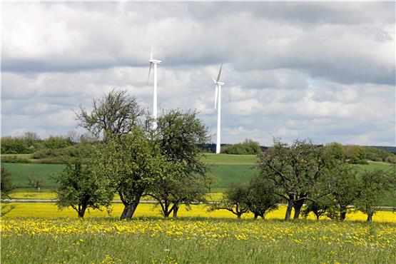 Bei Dürrenmettstetten drehen sich bereits mehrere Windkrafträder. Nach dem Willen des Gemeinderats soll auch auf weiteren Flächen Strom durch Windenergie erzeugt werden.Archivbild: Cristina Priotto