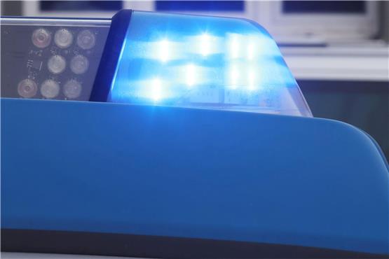 Das blinkende Blaulicht an einem Dienstauto der Polizei. Foto: Bodo Schackow/dpa/Symbolbild
