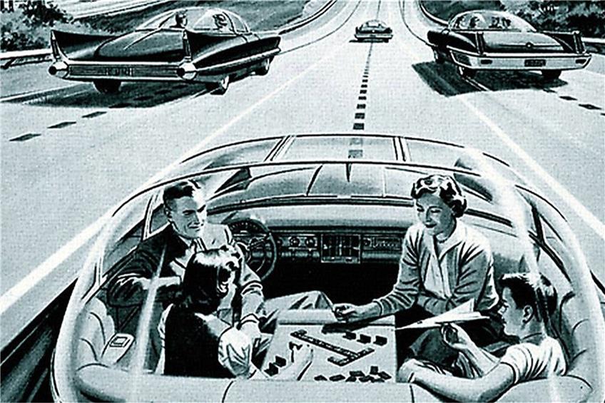  Vorstellung von der Mobilität von Morgen Anzeige eines US-Stromversorgers im Jahr 1957. Bild: Fraunhofer Institut