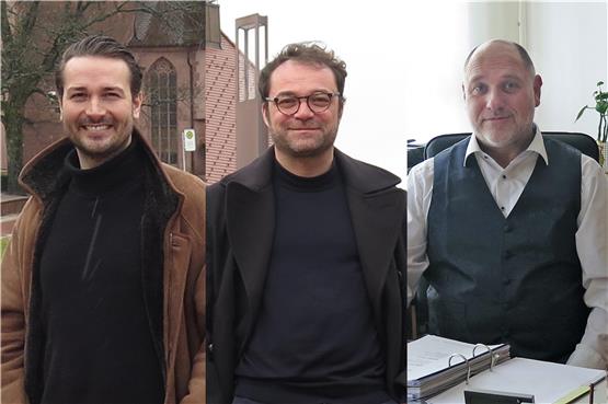 Adrian Sonder, Matthieu Wölper und Tore-Derek Pfeifer kandidieren für das Amt des Oberbürgermeisters in Freudenstadt. Bilder: Manuel Fuchs