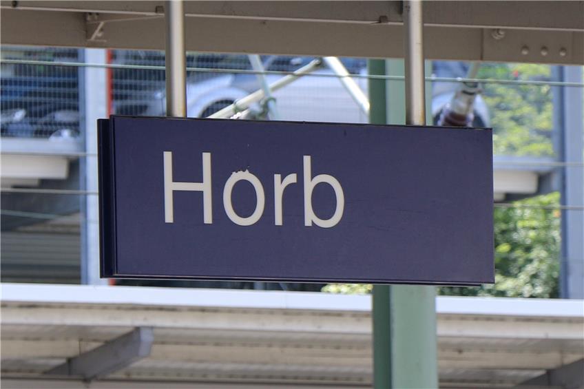 Am Horber Bahnhof auf der Suche nach dem Tübinger Zug…Bild: Kammerer
