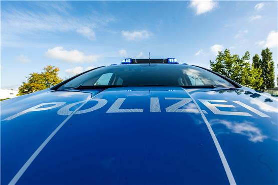 Auf der Motorhaube eines Streifenwagens steht der Schriftzug „Polizei“. Foto: David Inderlied/dpa/Illustration