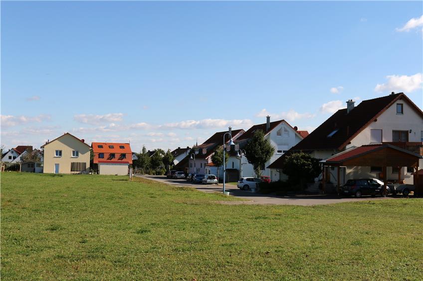 Auf diese grüne Wiese am Eutinger Weg möchte ein Investor vier Mehrfamilienhäuser setzen. Das stört Bewohner des Baugebiets. Bild: Bernhard