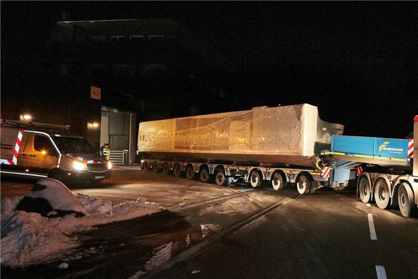 45-Tonnen-Nachttransport erreichte Arburg