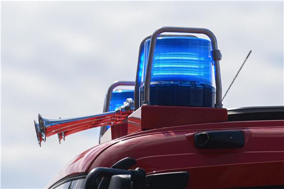 Blaulichter leuchten auf dem Dach eines Einsatzfahrzeugs der Feuerwehr. Foto: Robert Michael/dpa-Zentralbild/ZB/Symbolbild