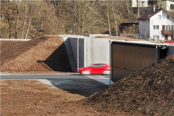 Das Hochwasserschutztor in Lustnau: Dort kam es am späten Montagabend zu einem tödlichen Verkehrsunfall. Archivbild: Ulrich Metz