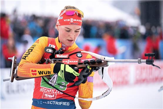 Denise Herrmann will beim Weltcup in Oberhof endlich die Misere der deutschen Biathletinnen beenden. Foto: dpa