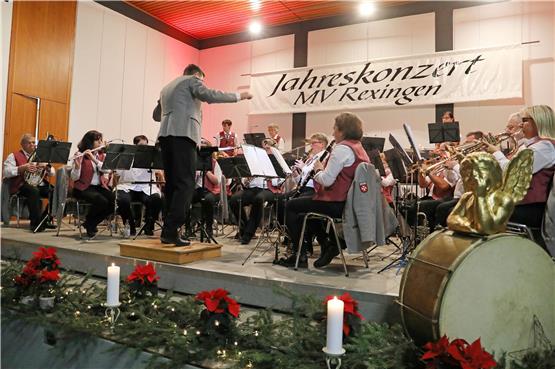 Der Musikverein Rexingen überzeugte mit anspruchsvollen Musikstücken die Besucher beim diesjährigen Jahreskonzert. Bild: Andreas Wagner