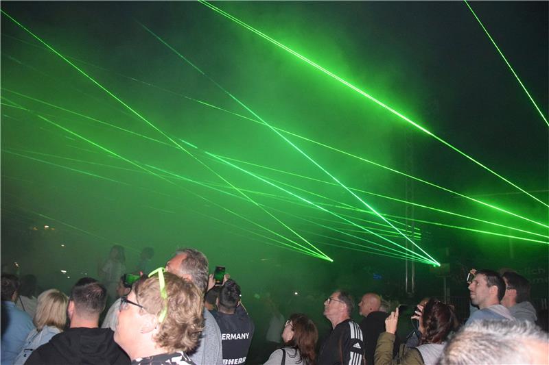 Die Lasershow auf dem Marktplatz in Freudenstadt war ein Höhepunkt des Sommernac...