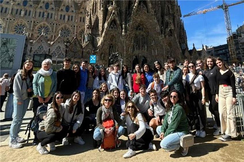 Die Schüler und ihre Lehrerinnen besuchten die Sagrada Familia in Barcelona. Privatbild