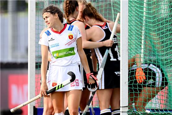 Die spanische Nationalspielerin Lucia Jiménez hat mit ihrem Penalty die MHC-Damen ins DM-Finale geschossen. Foto: Frank Uijlenbroek/dpa
