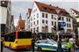 Ein Stadtbus, der aus der Gartenstraße Richtung Hauptbahnhof abbog, blieb am Hec...