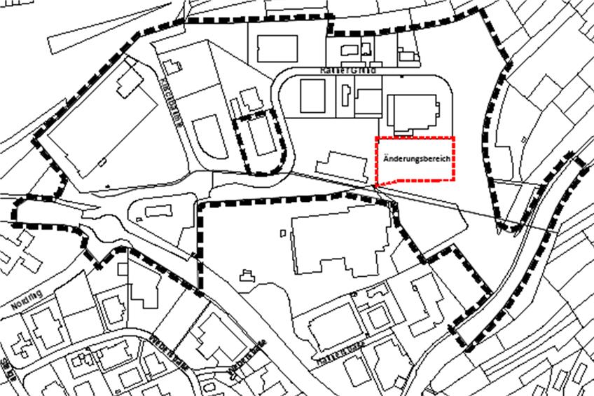 Für den „Änderungsbereich“ beschloss der Gemeinderat ein Abweichen vom acht Jahre alten Einzelhandelskonzept.Karte: Stadt Horb a. N.
