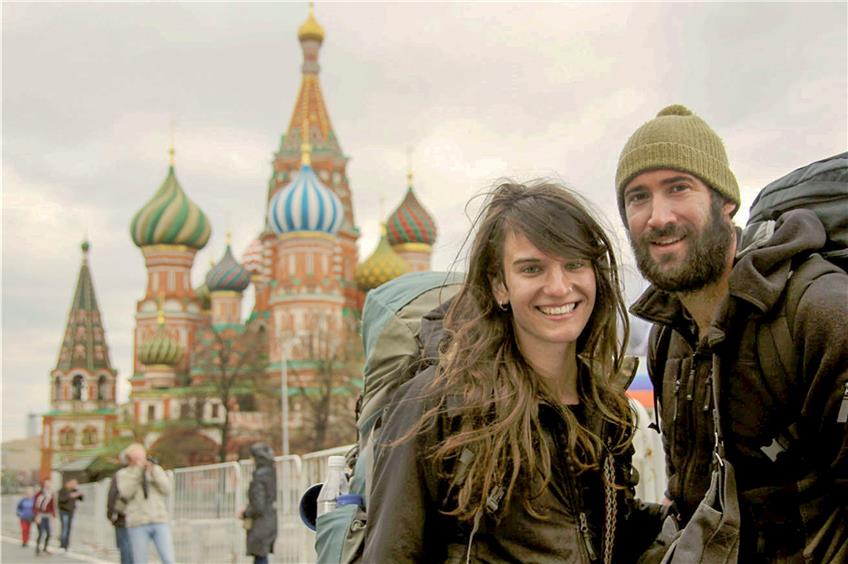 Gwendolin Weisser und Patrick Allgaier in Moskau. Agenturfoto