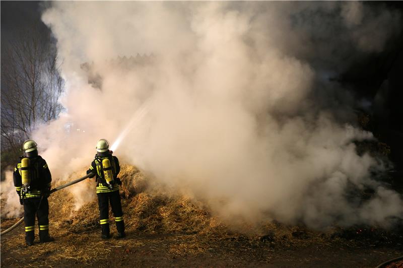 In Dietersweiler brannte in der Nacht zum Dienstag eine landwirtschaftliche Sche...