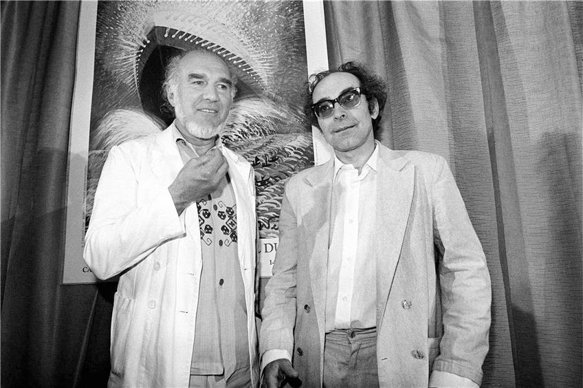 Michel Piccoli (links) drehte auch mit Jean-Luc Godard. Foto: Ralph Gatti/afp