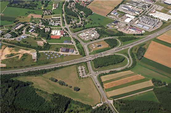 Nahe der Bundesautobahn A 81 bei Empfingen soll ein interkommunales Gewerbegebiet entstehen. Bild: Kompass 81 
