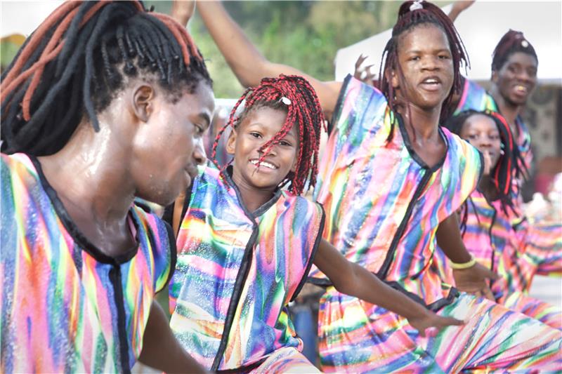 Performance-Tanz und Akrobatik der Mali-Kinderhilfe e.V. aus Stuttgart beim Afri...