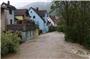 Regenfälle haben in der Ortschaft Hausen bei Bad Ditzenbach die Fils über die Ufer treten lassen. Foto: Markus Zechbauer/Zema Medien/dpa