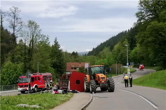 Verletzte bei Unfall mit Maiwagen in Südbaden. Foto: Gudrun Gehr/Oberbadisches Verlagshaus/dpa
