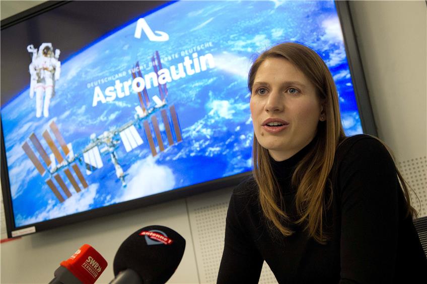 Wer Astronautin werden will, zieht viel Aufmerksamkeit auf sich. Daher gab es auch eine Pressekonferenz zum Thema bei Haas Arbeitgeber, dem Reutlinger Bosch-Werk. Bild: Franke