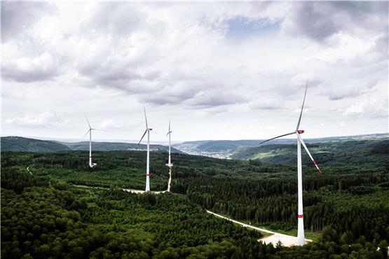 Wichtig für die Energiewende: der 2016 eröffnete Windpark in Oberkochen, an dem die Stadtwerke Tübingen beteiligt sind. Bild: SWT/Marquardt